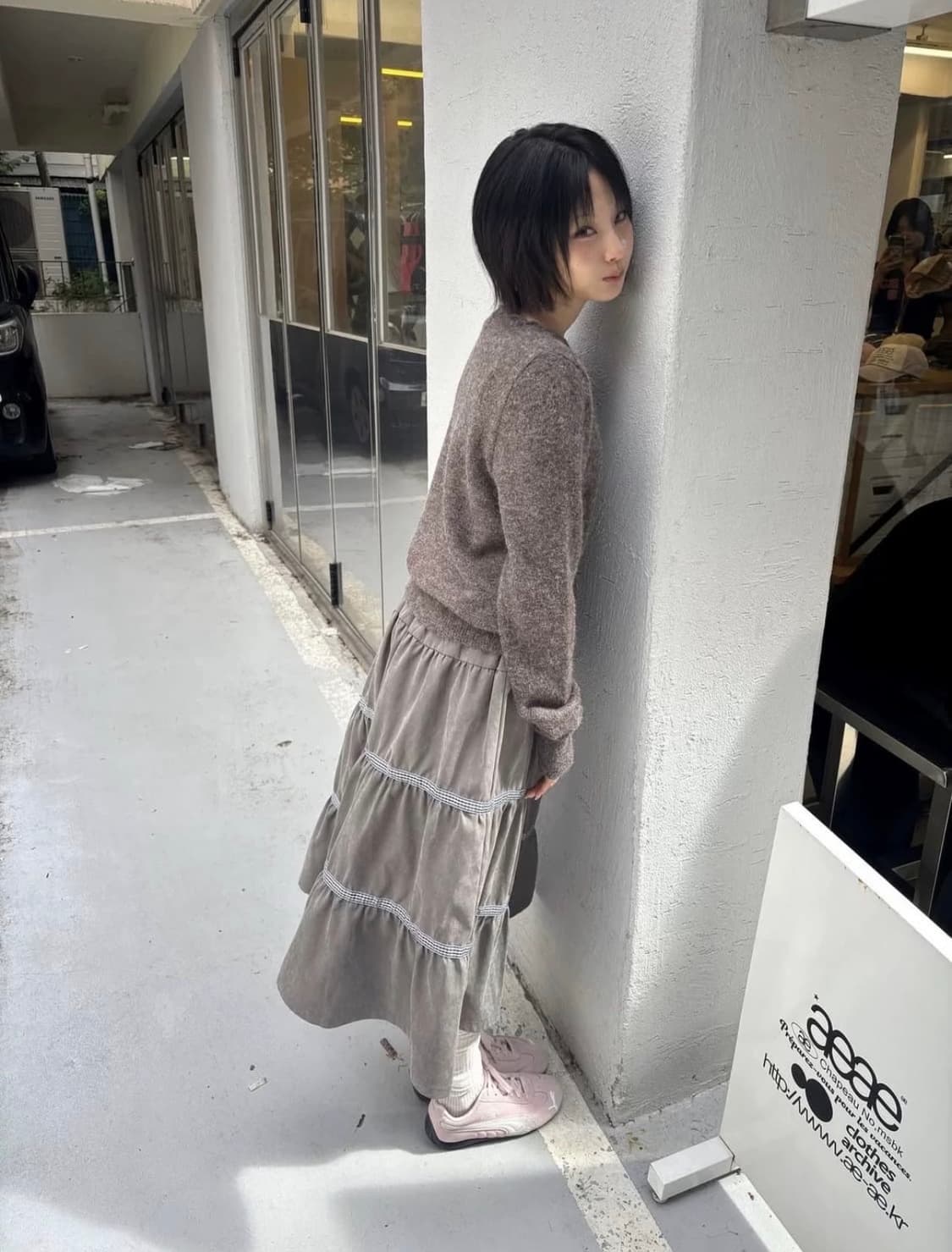 1주일만) 에이이에이이 aeae check tiered midi 스커트 상품이미지1