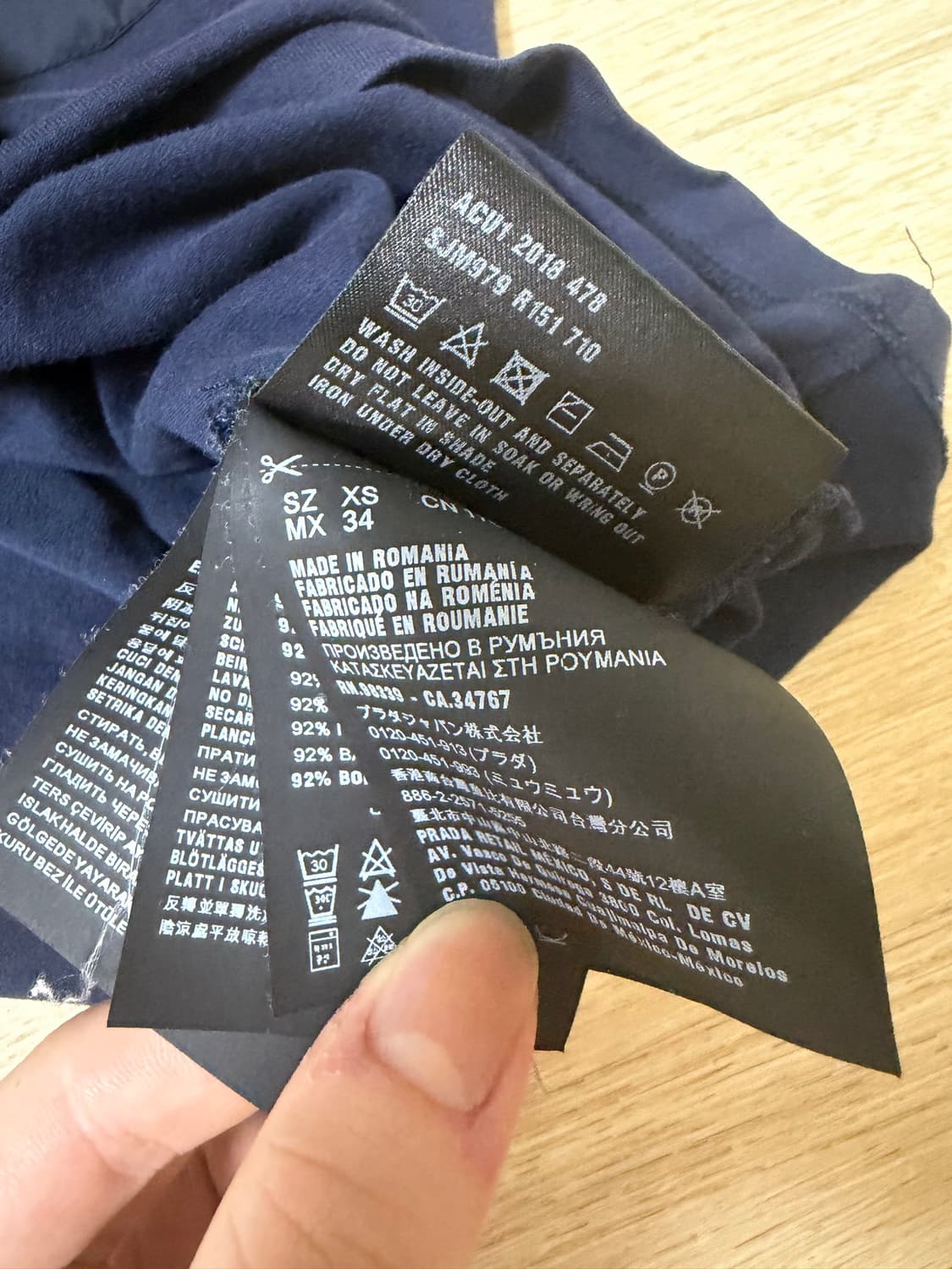 프라다 나일론 포켓티 네이비 상품이미지7