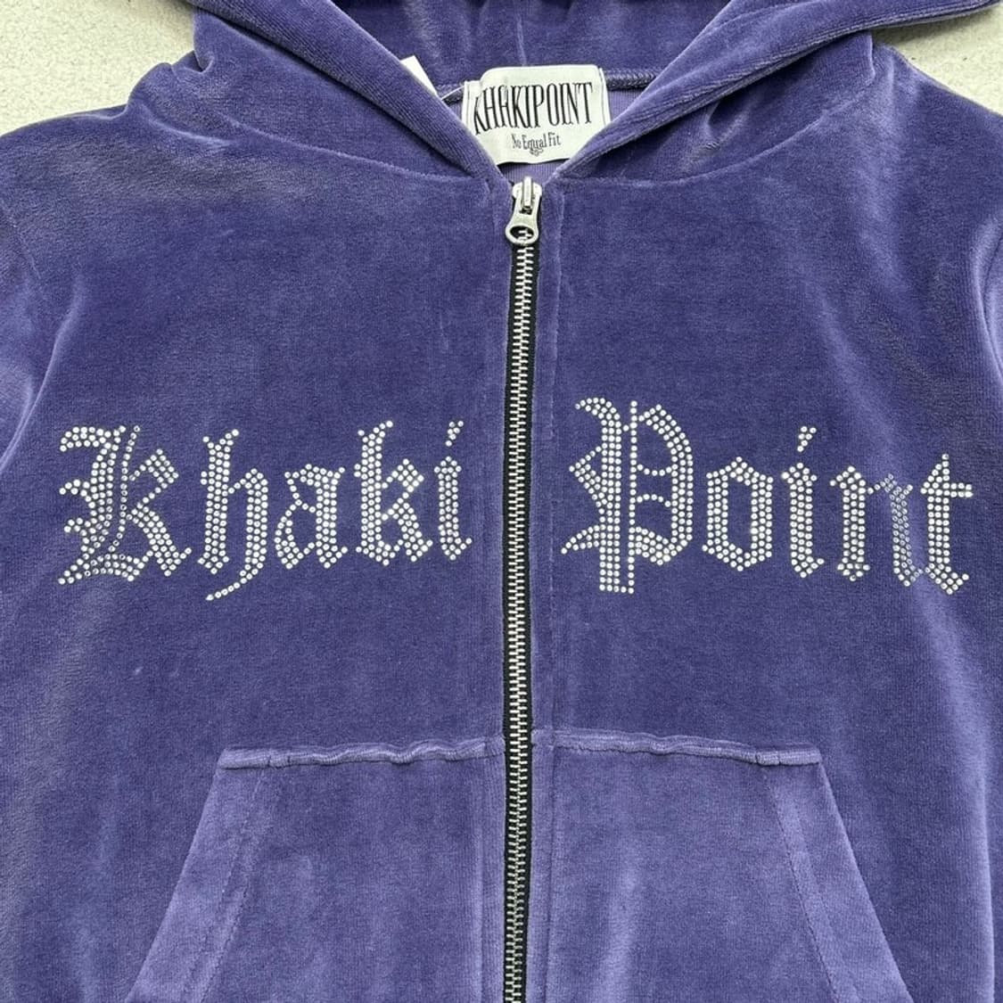 카키포인트 큐빅 벨벳 후드집업 퍼플 OS 상품이미지2