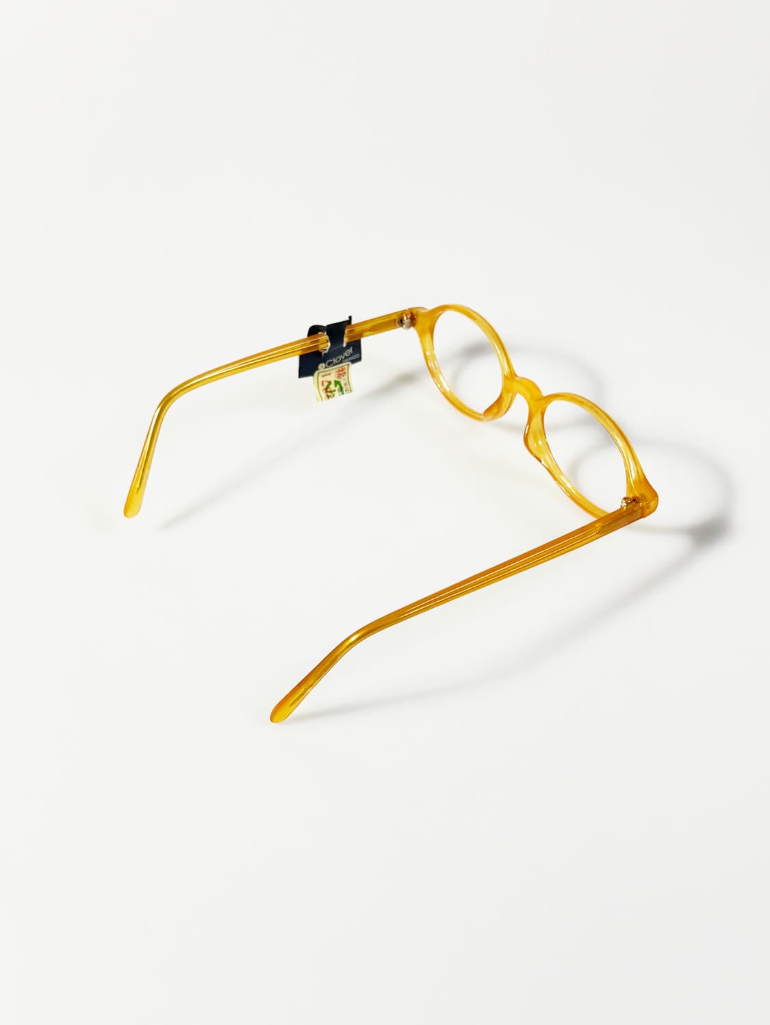 90s CLOVER 허니 엘로우 오벌 뿔테 빈티지 안경 상품이미지4