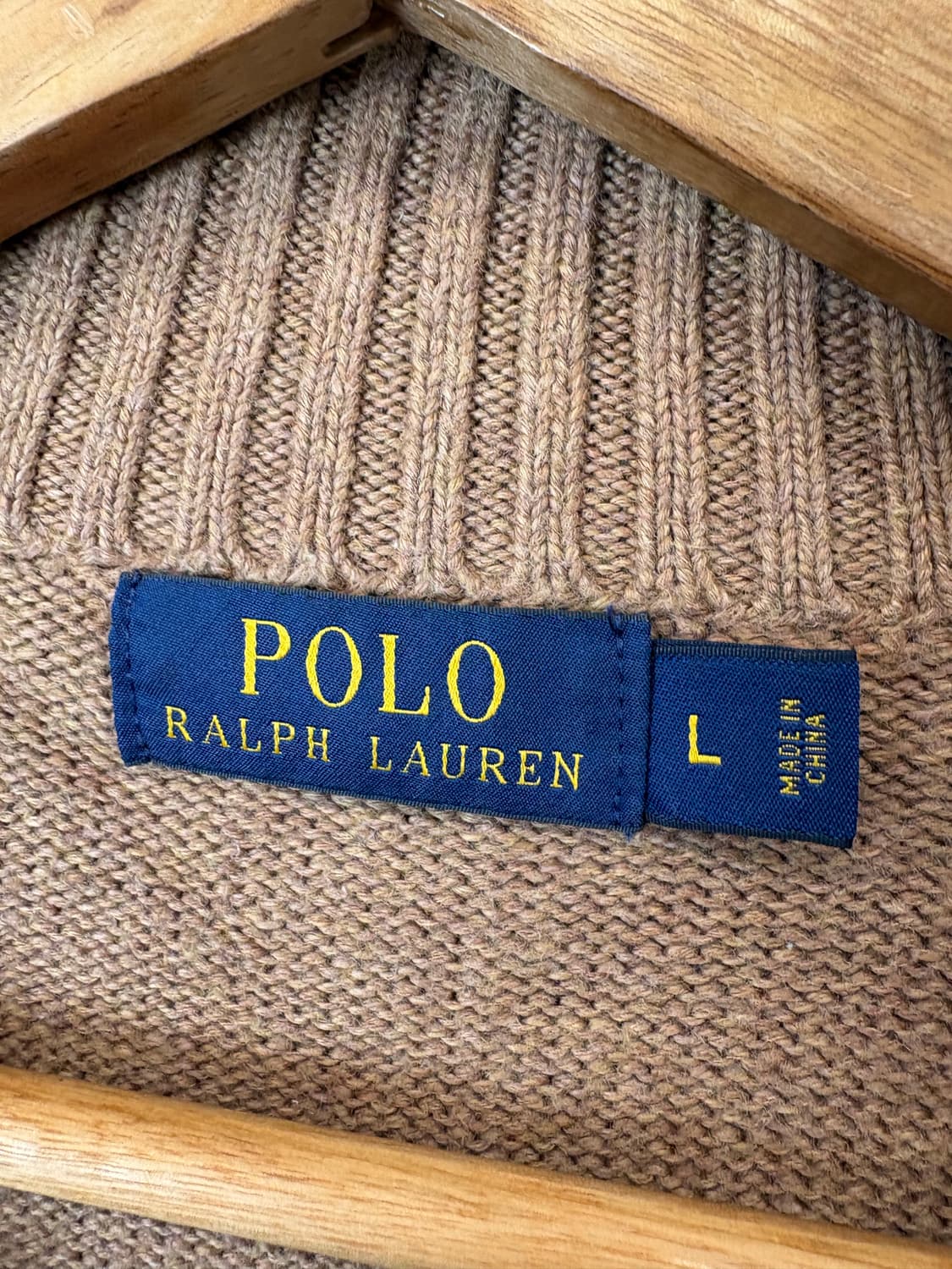 폴로랄프로렌 코튼 반집업 니트 베이지 상품이미지6