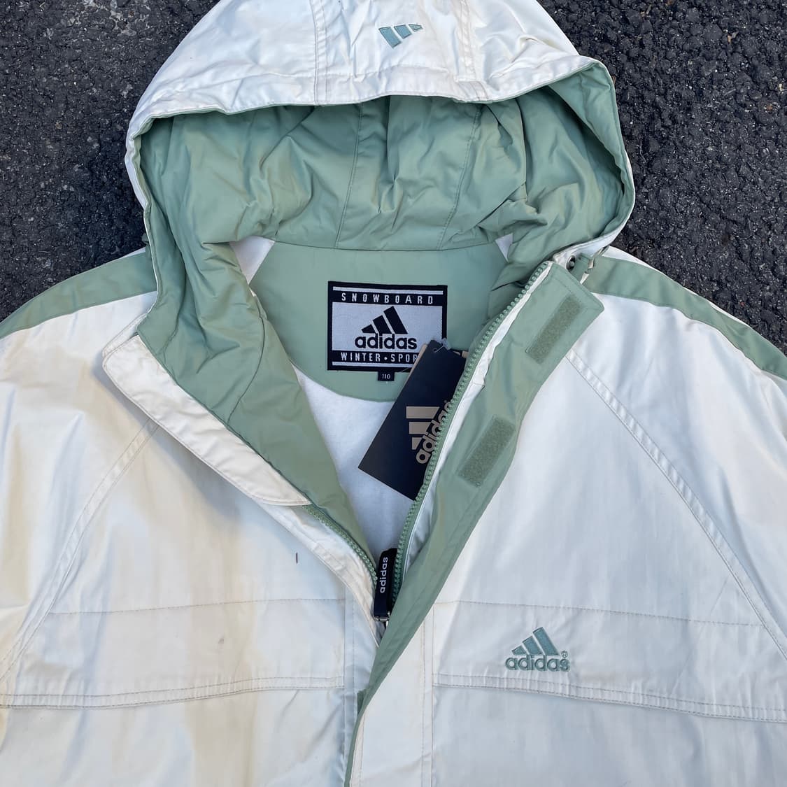 90s 아디다스 새제품 대대장 스키 보드 패딩 올드스쿨 누빔 점퍼 110 상품이미지3