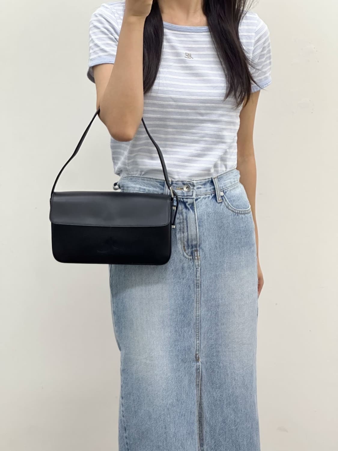 courreges / 꾸레쥬  스카이블루 스트라이프 반팔 티셔츠  상품이미지10