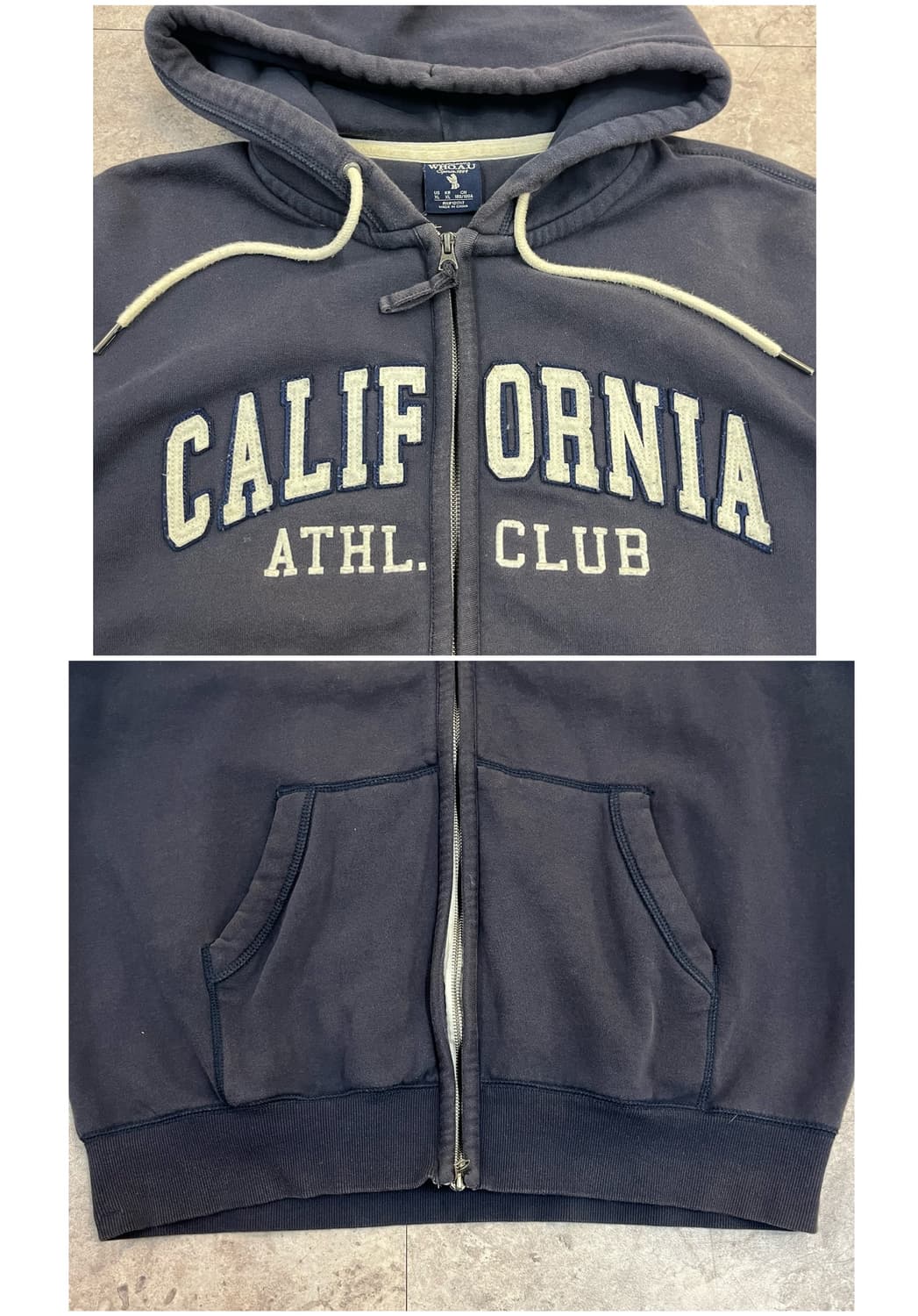  후아유 기모 후드집업 네이비 XL #csz3331 상품이미지5