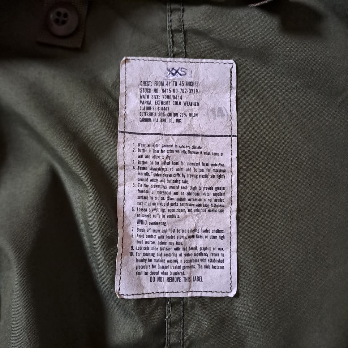 (택포) m65 피쉬테일 개파카 팔기장 수선 XXS B732 상품이미지8