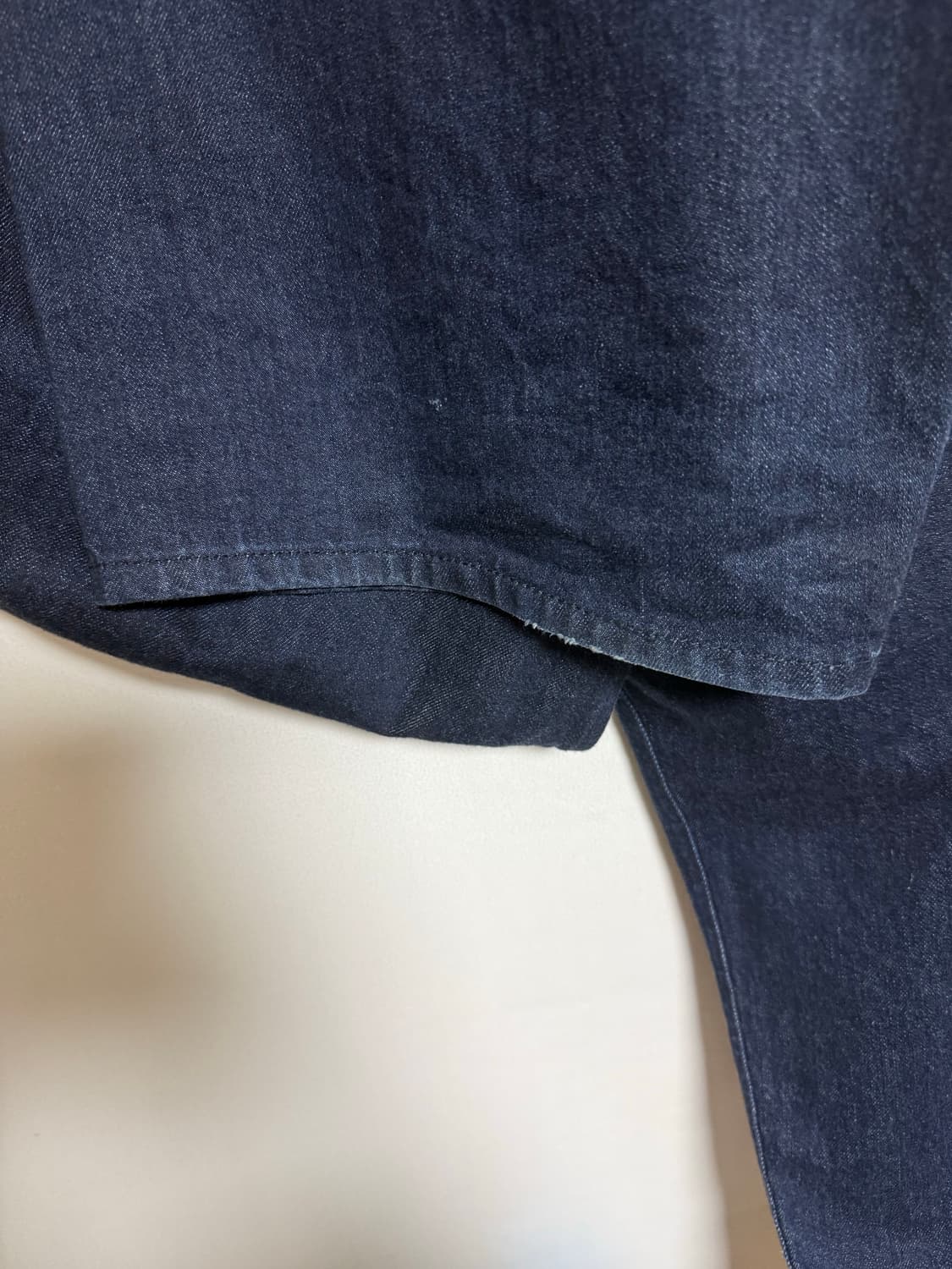 해칭룸 와이드 커브드 워시드 인디고 진 상품이미지6