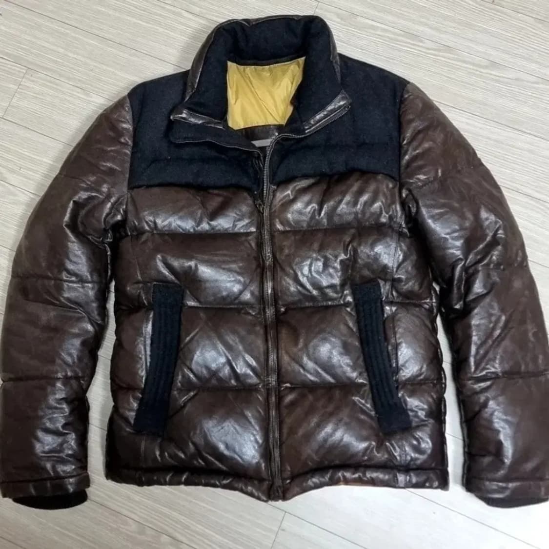 코오롱 시리즈(series) 양가죽 오리털 패딩 점퍼 브라운 남성(95) 상품이미지1