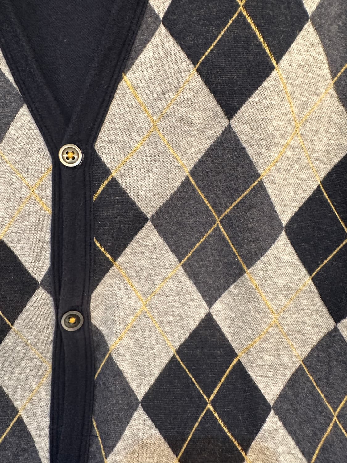 L) 빔즈 하트 다이아몬드 패턴 네이비 그레이 가디건 상품이미지4
