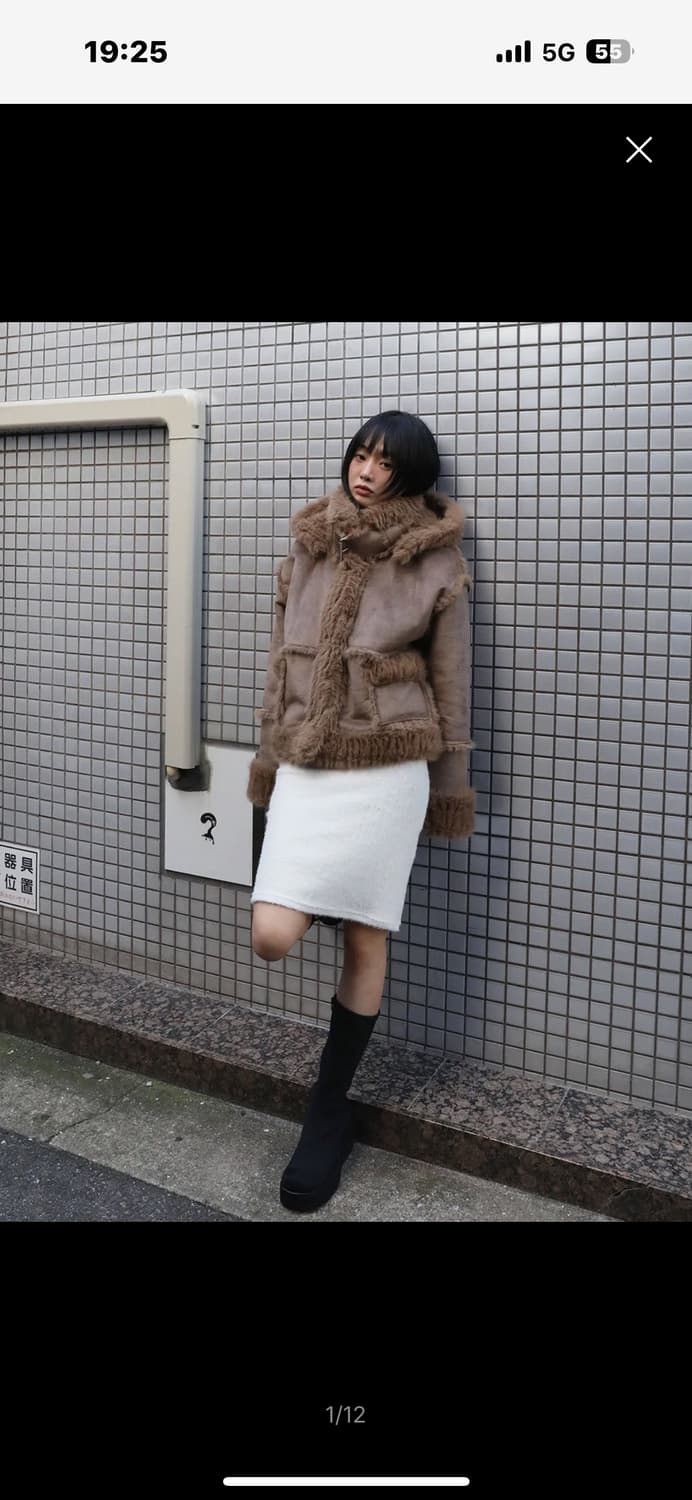 HOODED REVERSIBLE SHEARLING JACKET(BROWN 상품이미지2