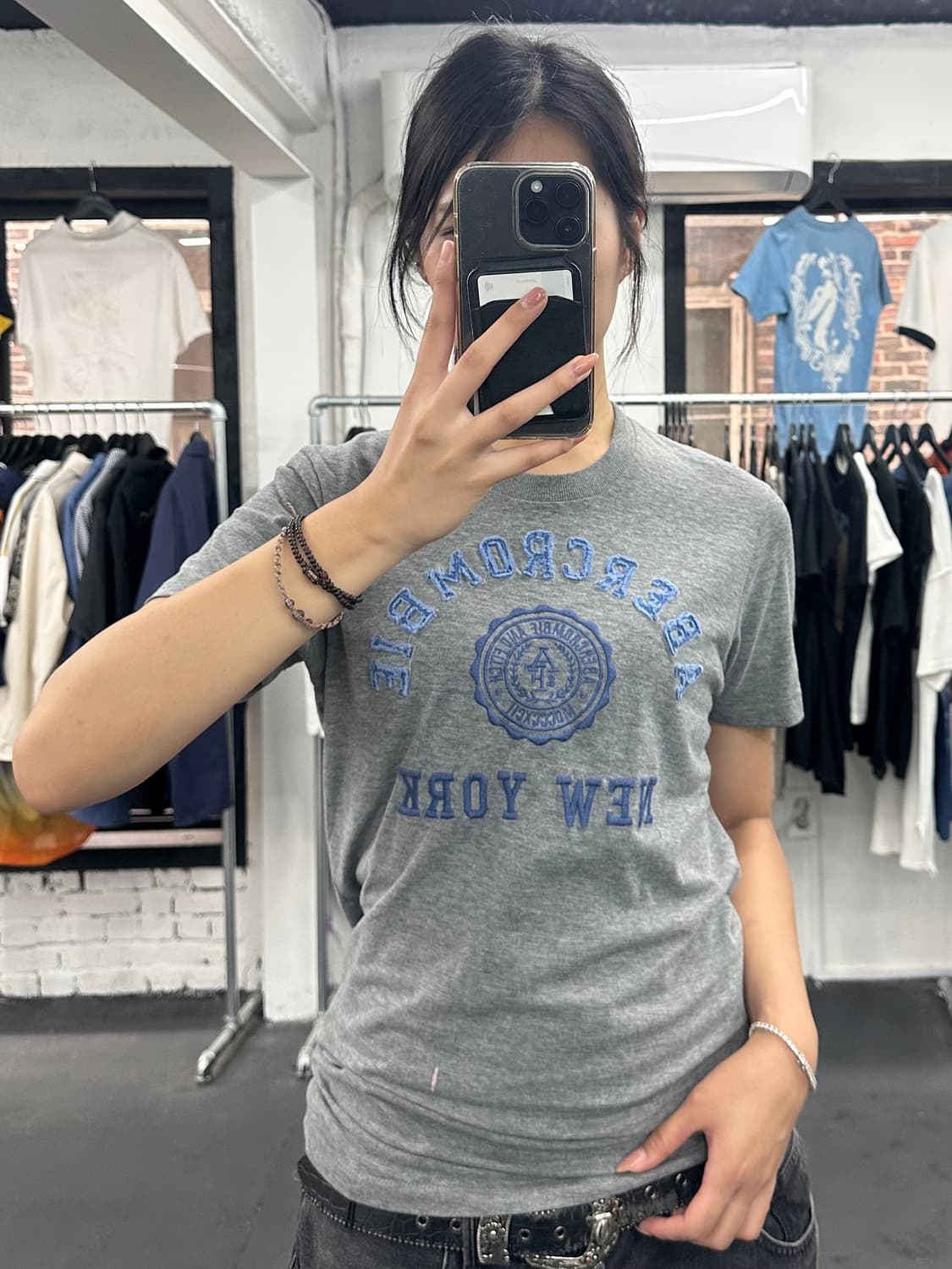아베크롬비 아치로고 그레이 티셔츠 상품이미지4