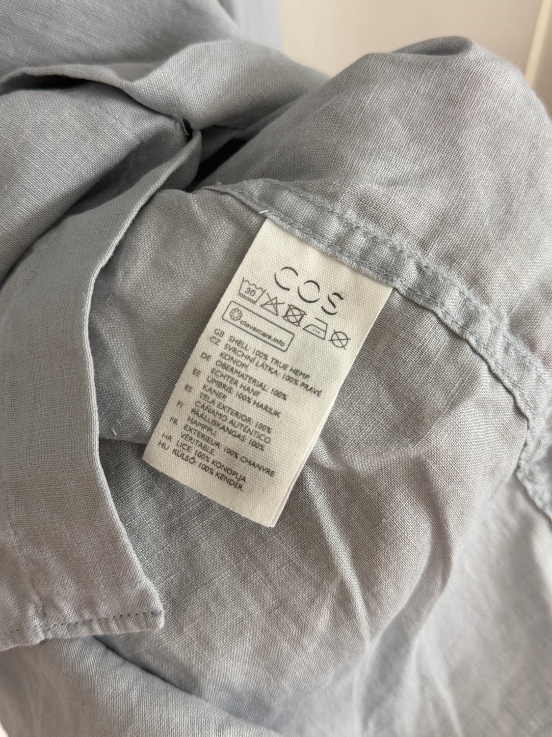 COS 코스 남성 린넨셔츠 블루그레이 EUR41 상품이미지4