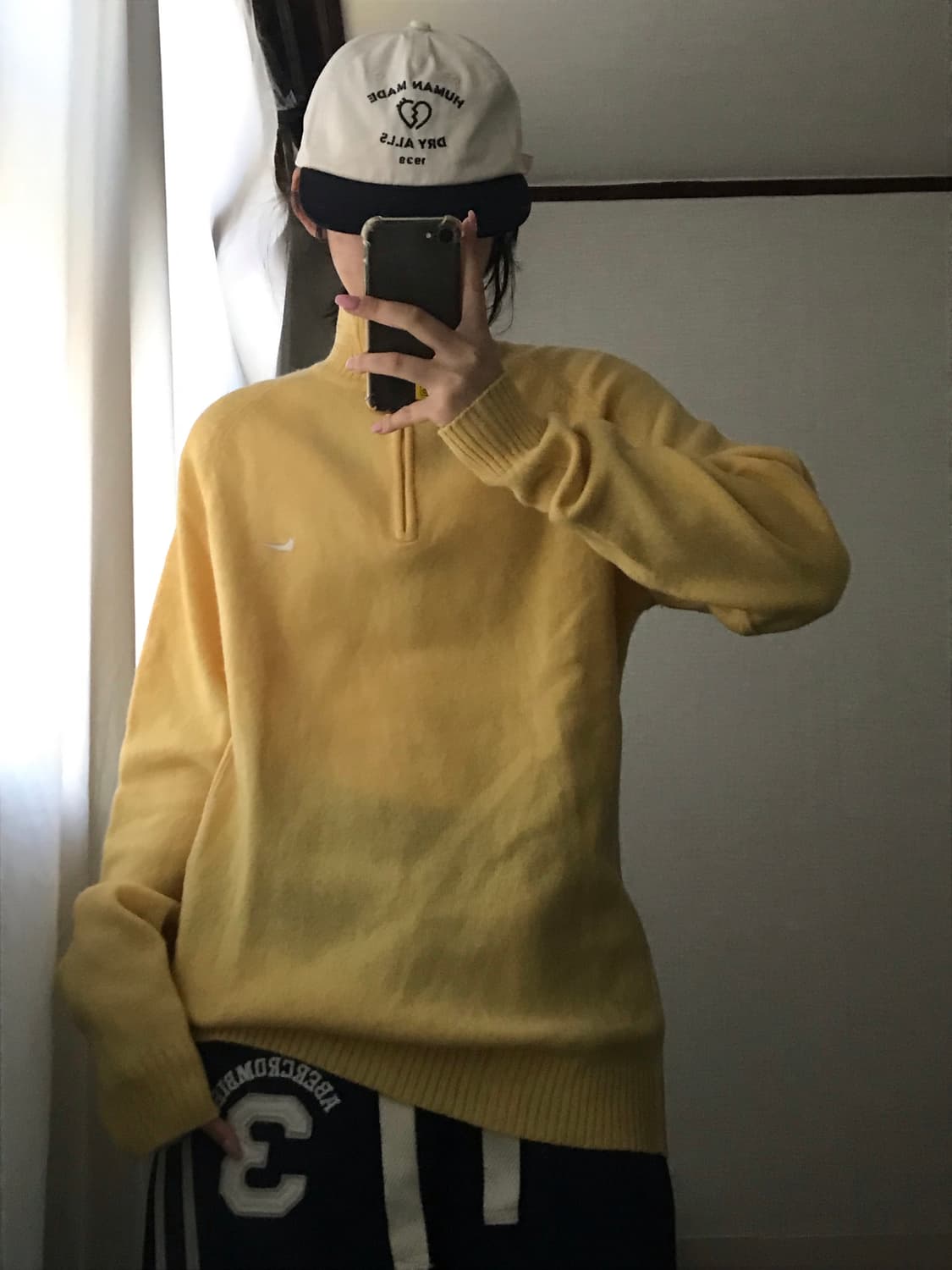 나이키 연노랑 니트 반집업 상품이미지7