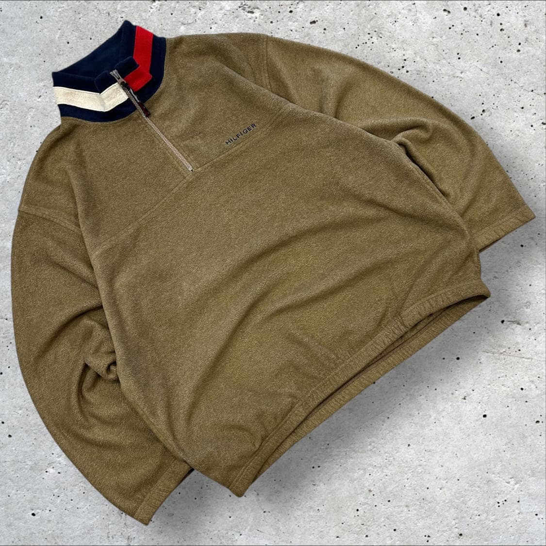 [M] 타미힐피거 올드스쿨 하프집업 플리스 브라운 상품이미지1