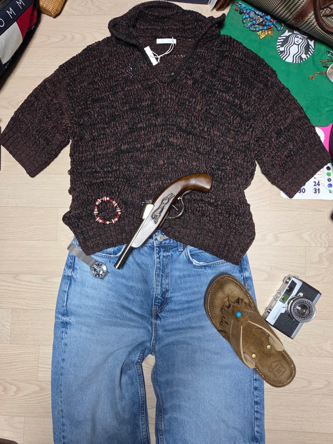 (새상품)자라 반팔 니트 케이블 상품이미지4