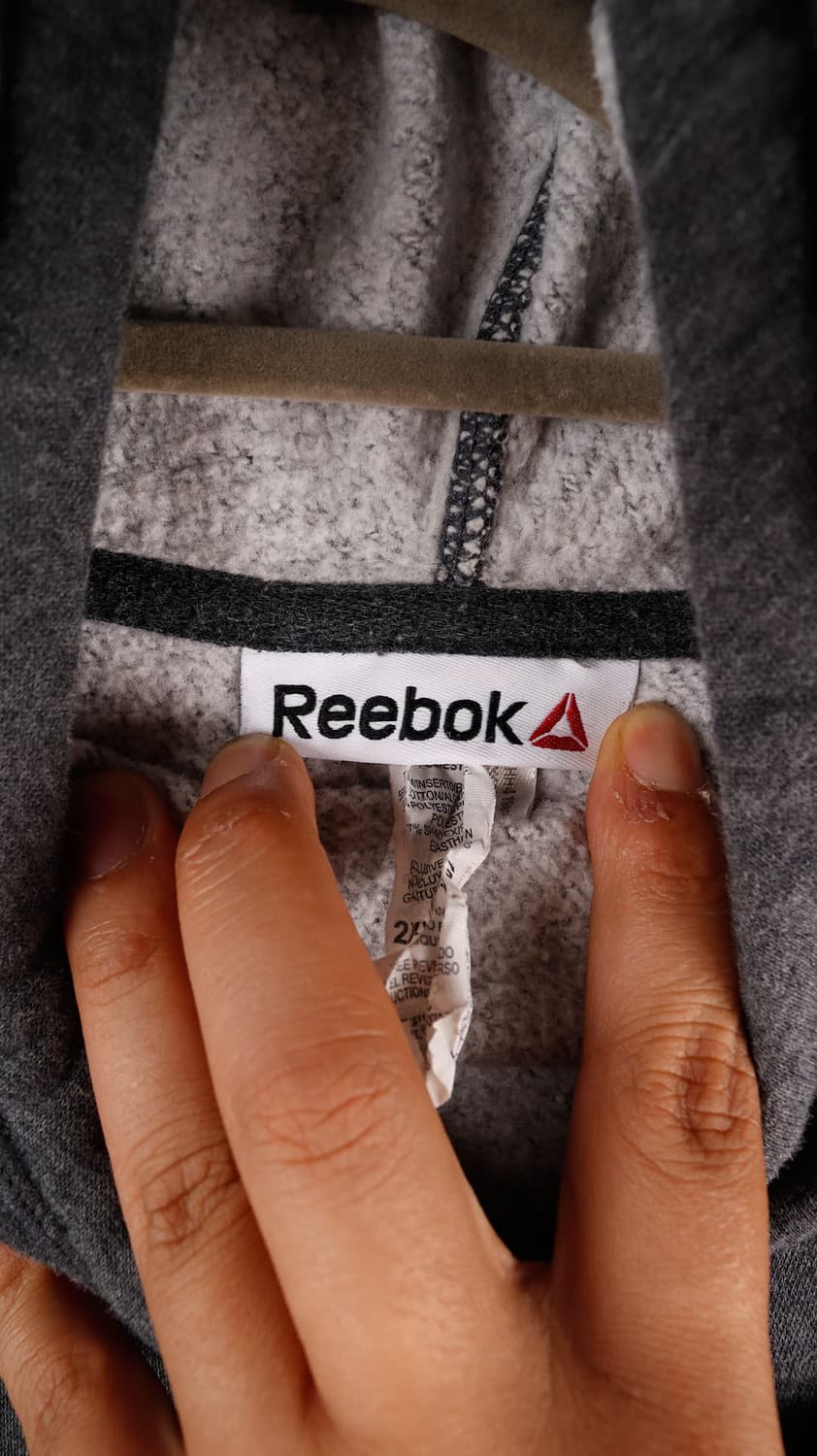 리복 빅로고 회색 후드티 상품이미지3