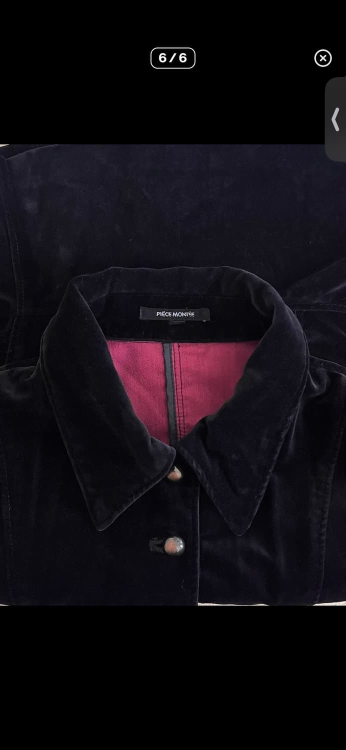 빈티지 감성 검정 벨벳 셔츠  상품이미지6