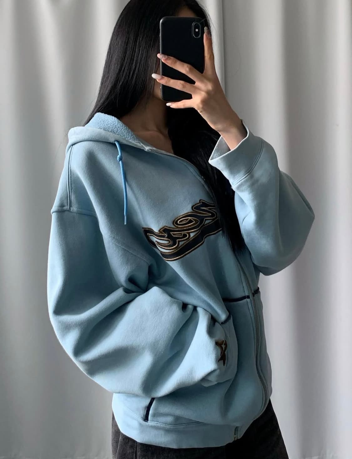 AVIREX 후드집업 2XL 하늘색 상품이미지1