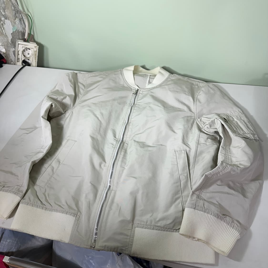 50 M 솔리드옴므 라이트베이지 MA1 항공자켓 상품이미지6