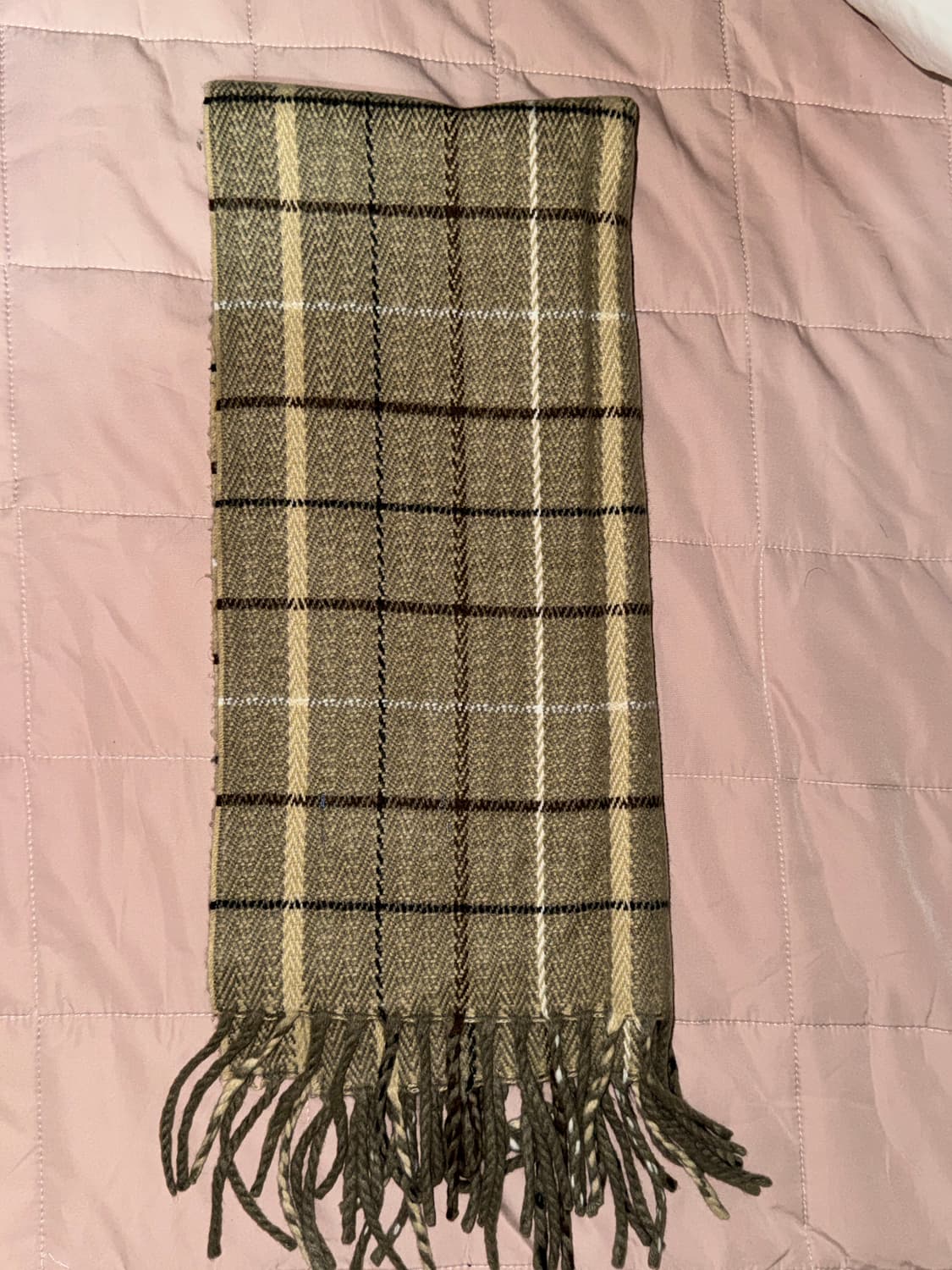 체크 패턴 프린지 울 머플러 상품이미지3