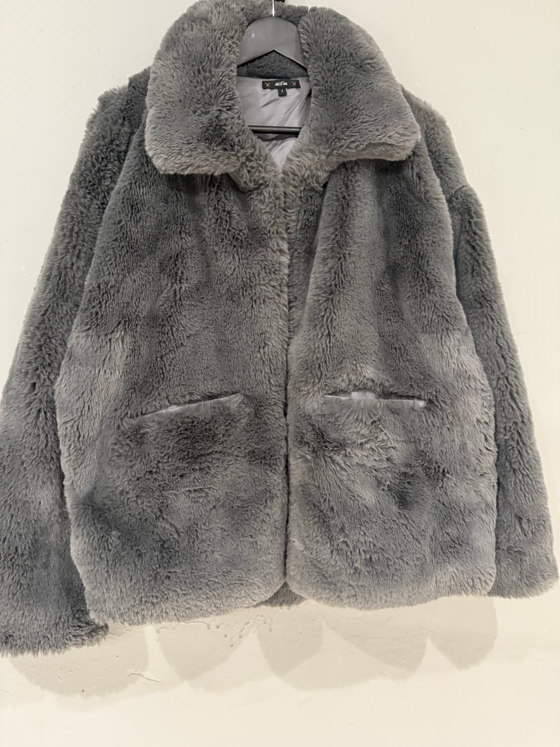 grayish blue pocket eco fur jk 상품이미지8