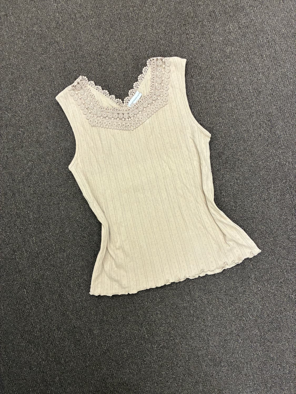 LL)Japanese vintage 여성 레이스 디테일 베이지 나시 상품이미지1