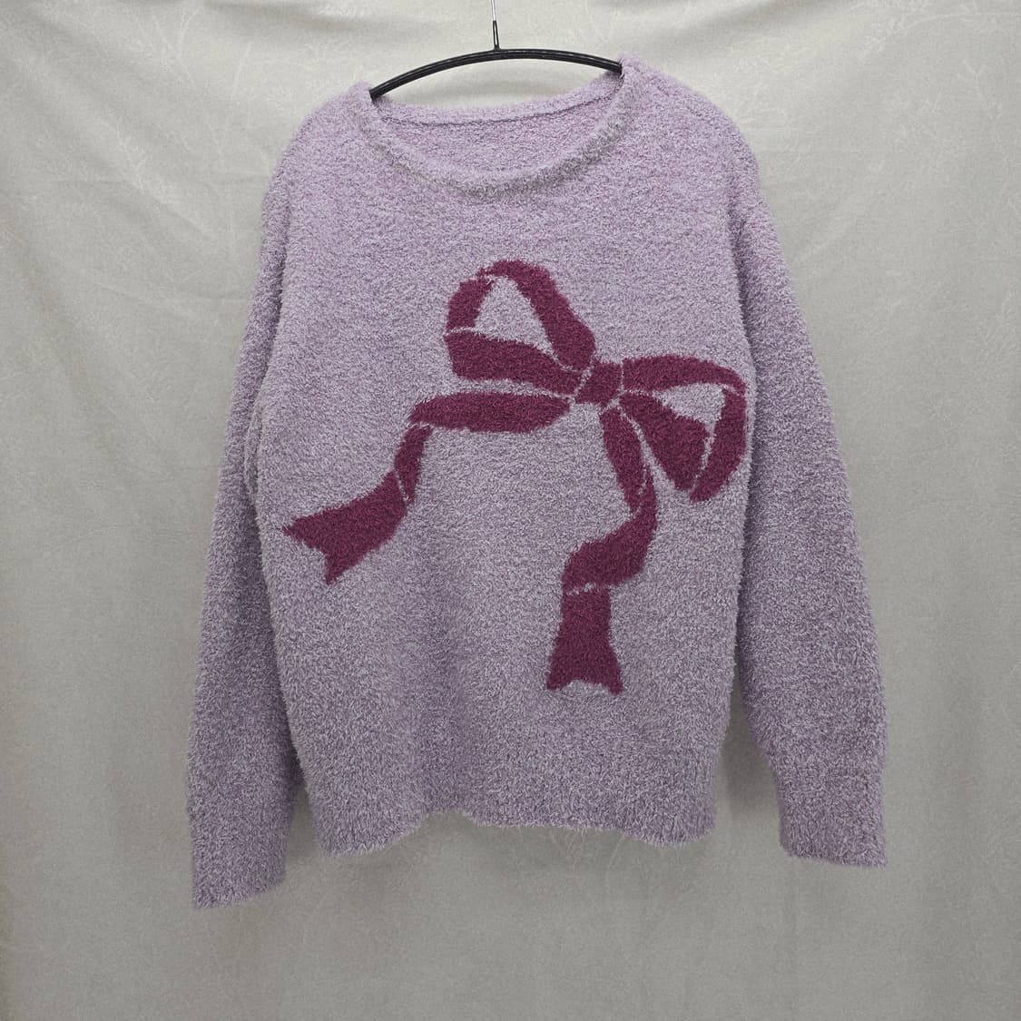 GU 퍼플 리본 털실 니트 스웨터 상품이미지1