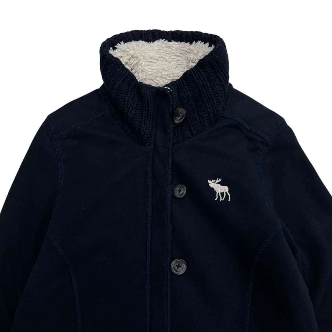 아베크롬비 순록 양털 네이비 버튼 집업 L 상품이미지5