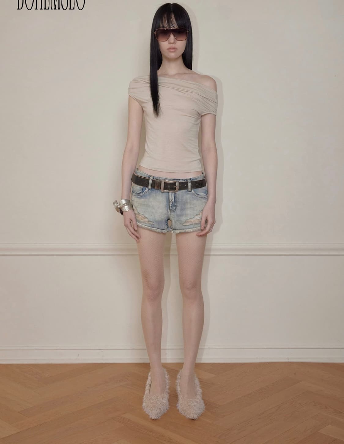 보헤미안서울 플로우 드레이프 FLOW NECK DRAPE HALF-T 상품이미지1