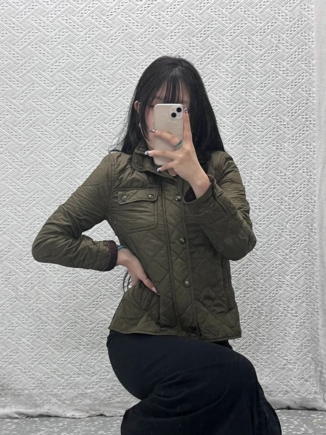 폴로 랄프로렌 빈티지 슬림핏 올리브카키 퀄팅 자켓 S C07730 상품이미지2