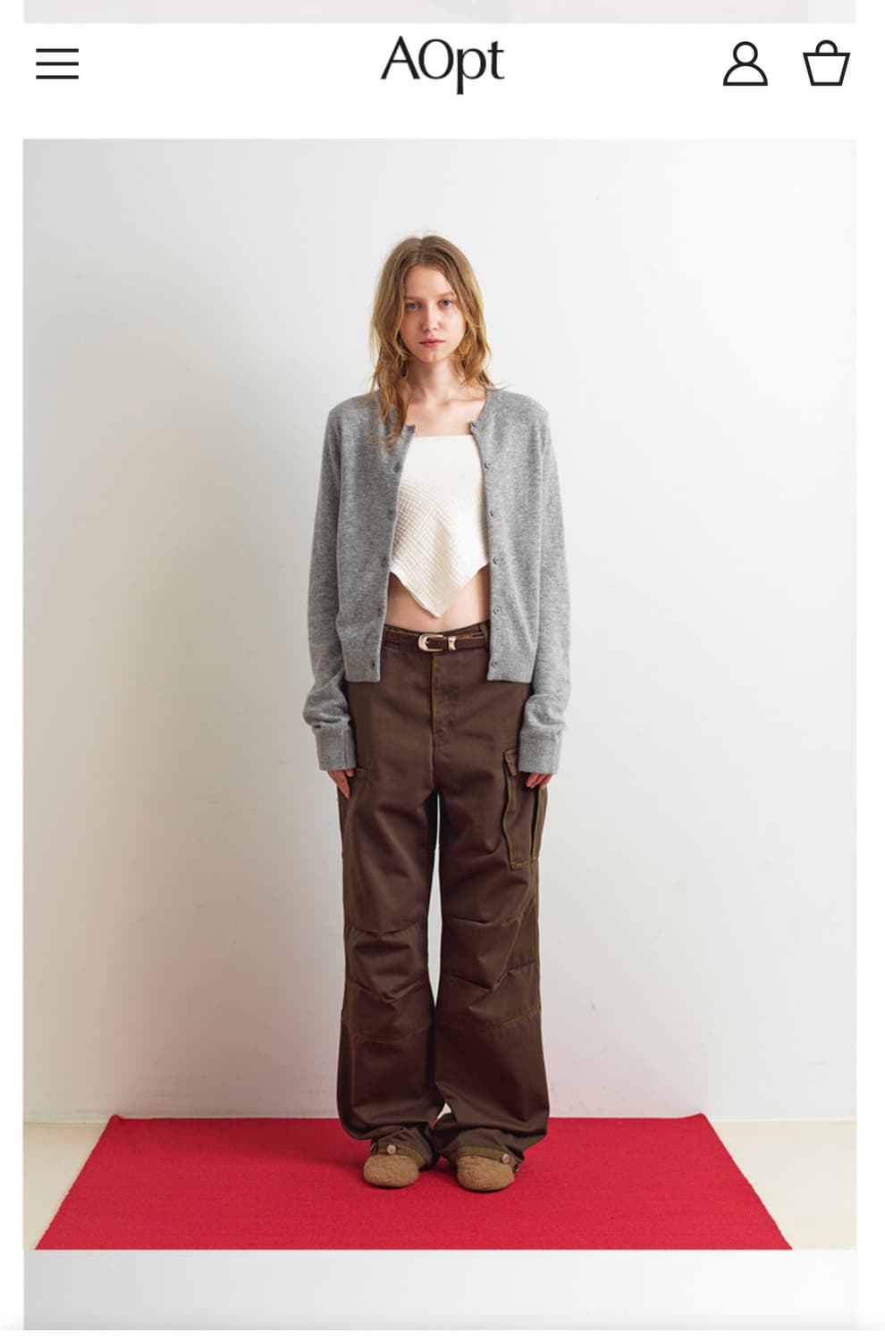 아옵트 aopt 카고팬츠 브라운 s 상품이미지2