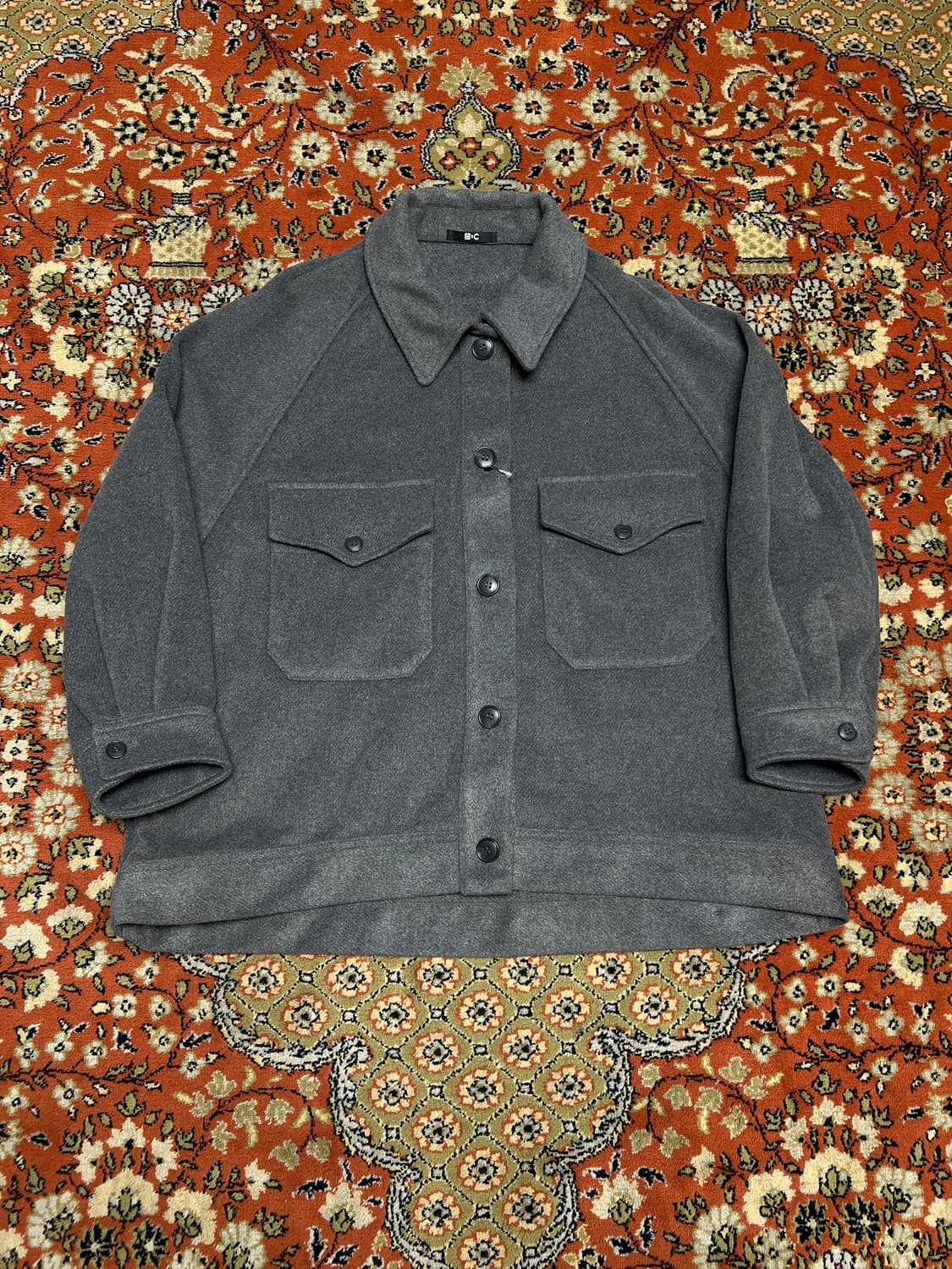 유니클로 C 여성 오버사이즈 모직 자켓 그레이 XL 상품이미지1