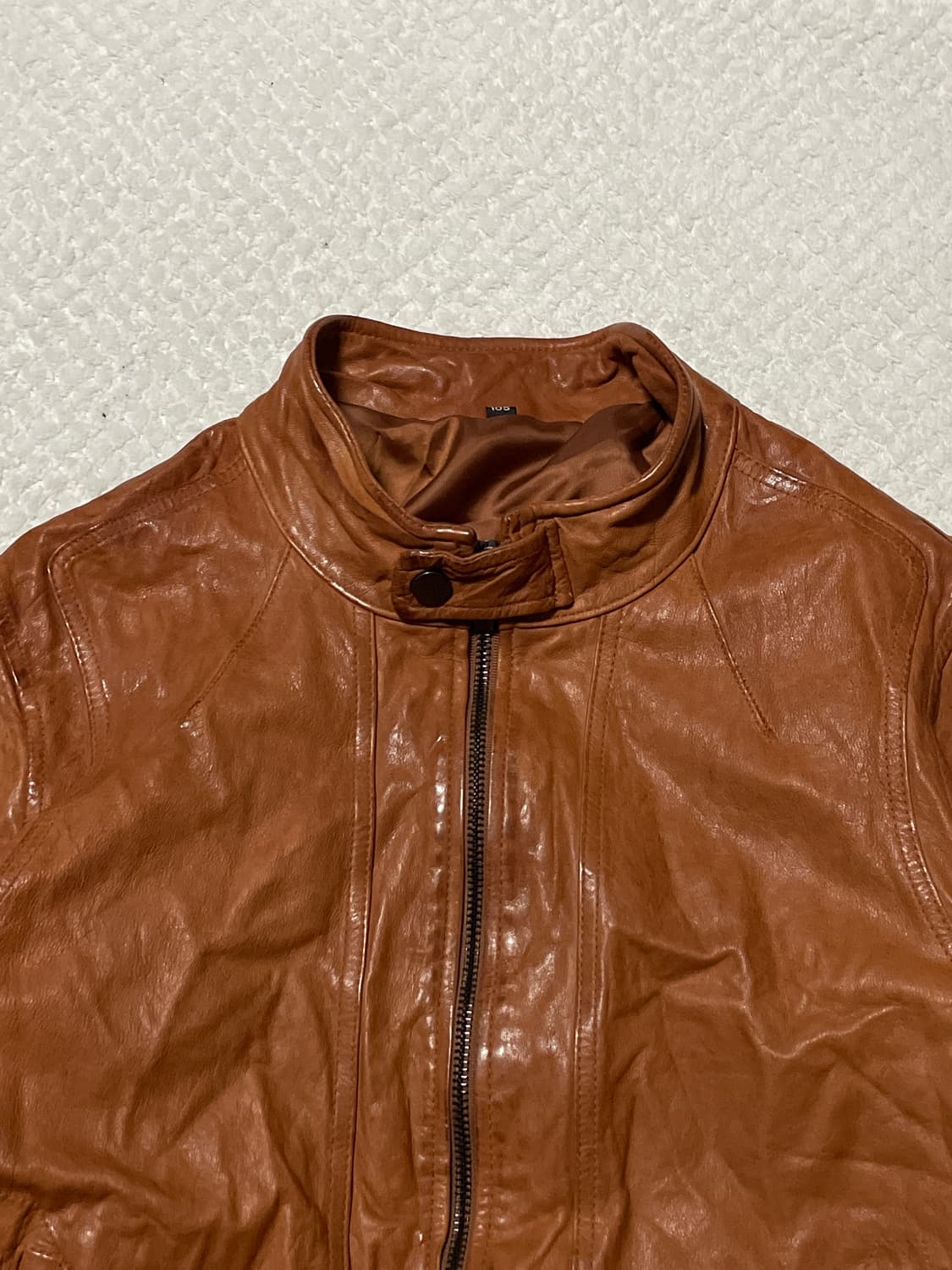 광희시장 웨스턴 무드 램스킨 양가죽 레더 자켓 브라운 상품이미지3