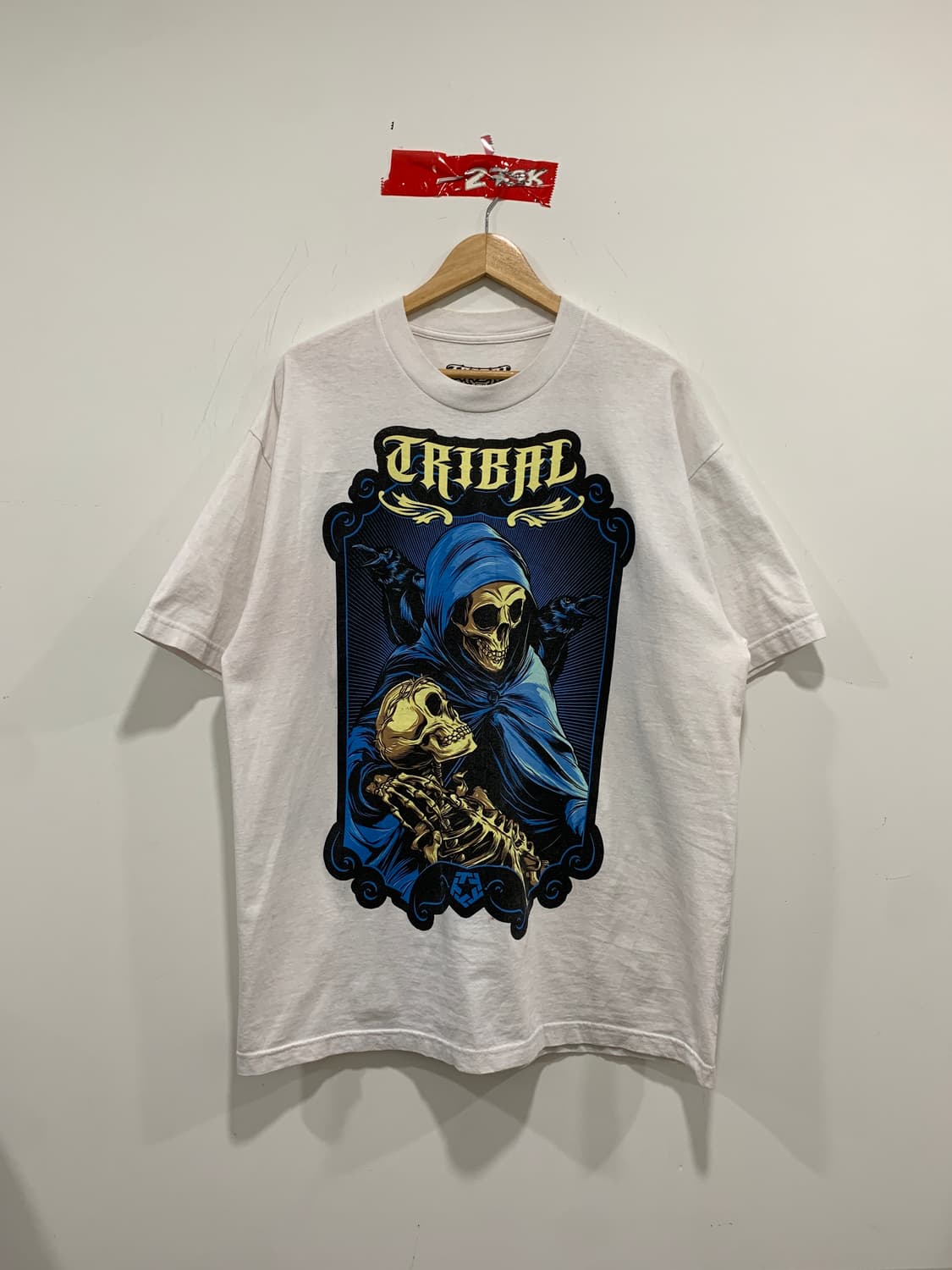 (빈티지)TRIBAL 올드스쿨 해골 빅 프린팅 튜블러 반팔티셔츠 상품이미지3
