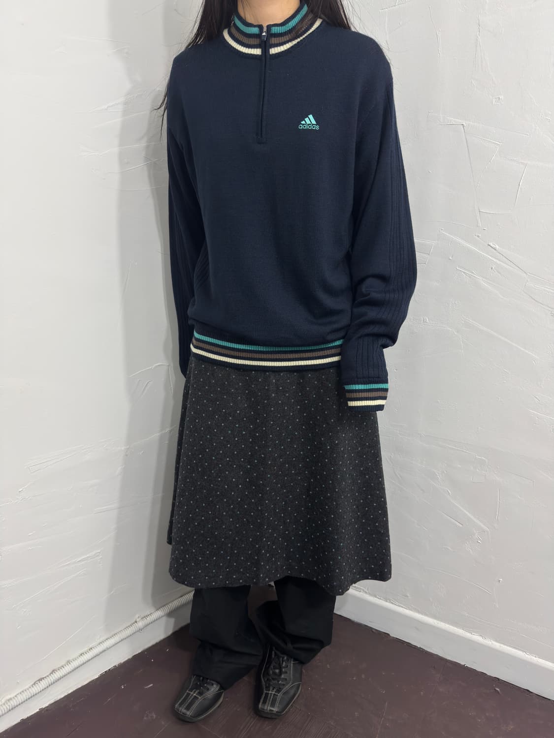 south to south dot wool skirt 상품이미지4