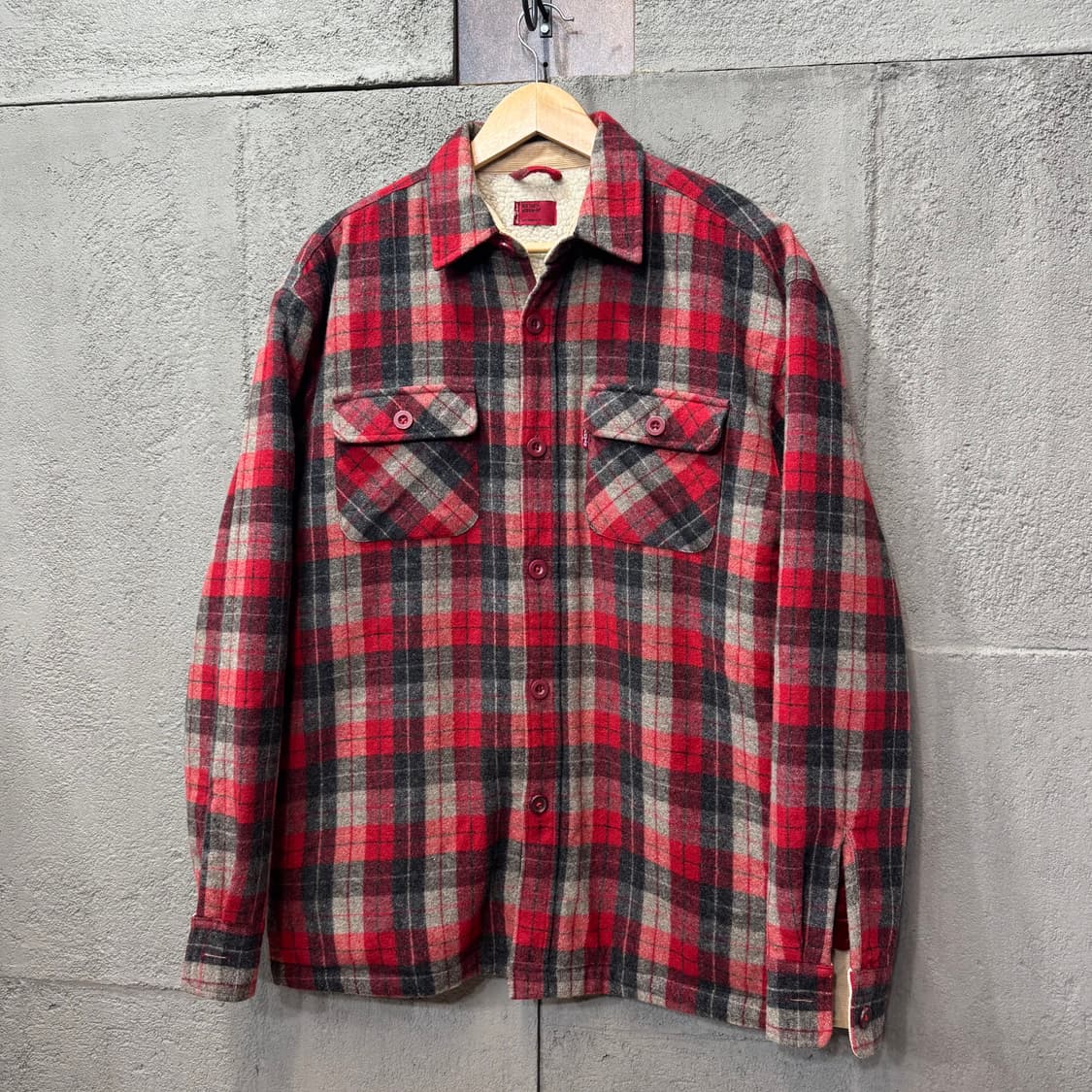리바이스 쉐르파 체크 플란넬 자켓 (M)   상품이미지1