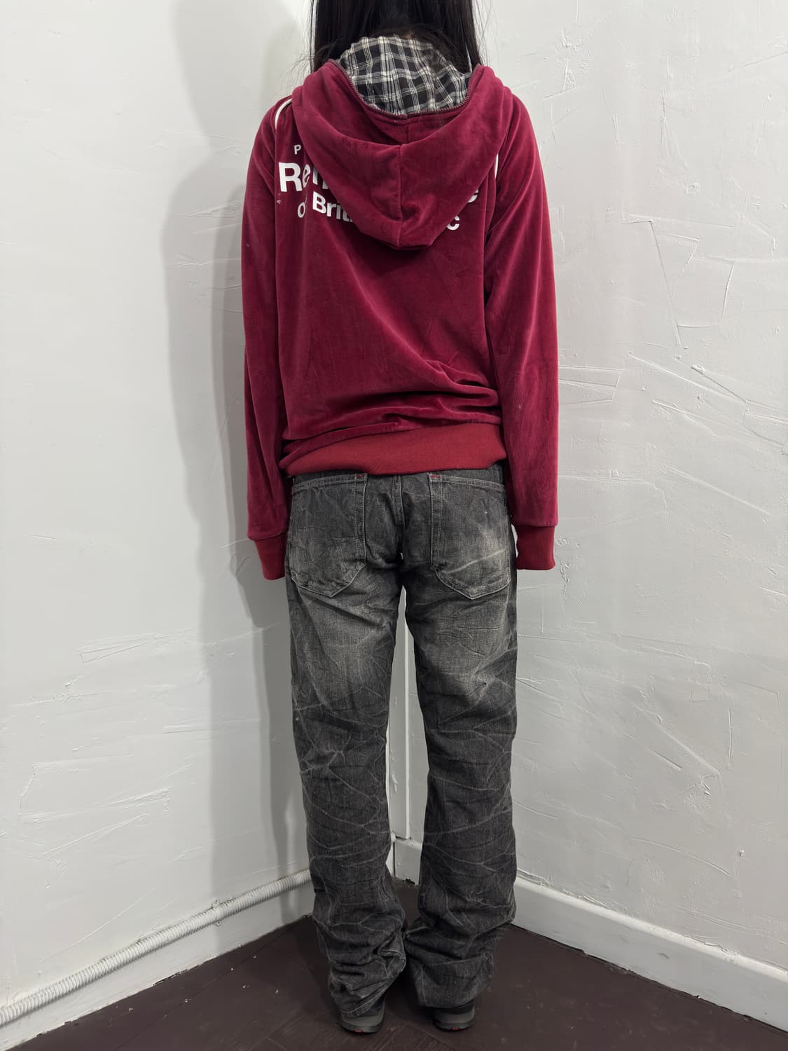 relax zone velvet hood zipup 상품이미지5