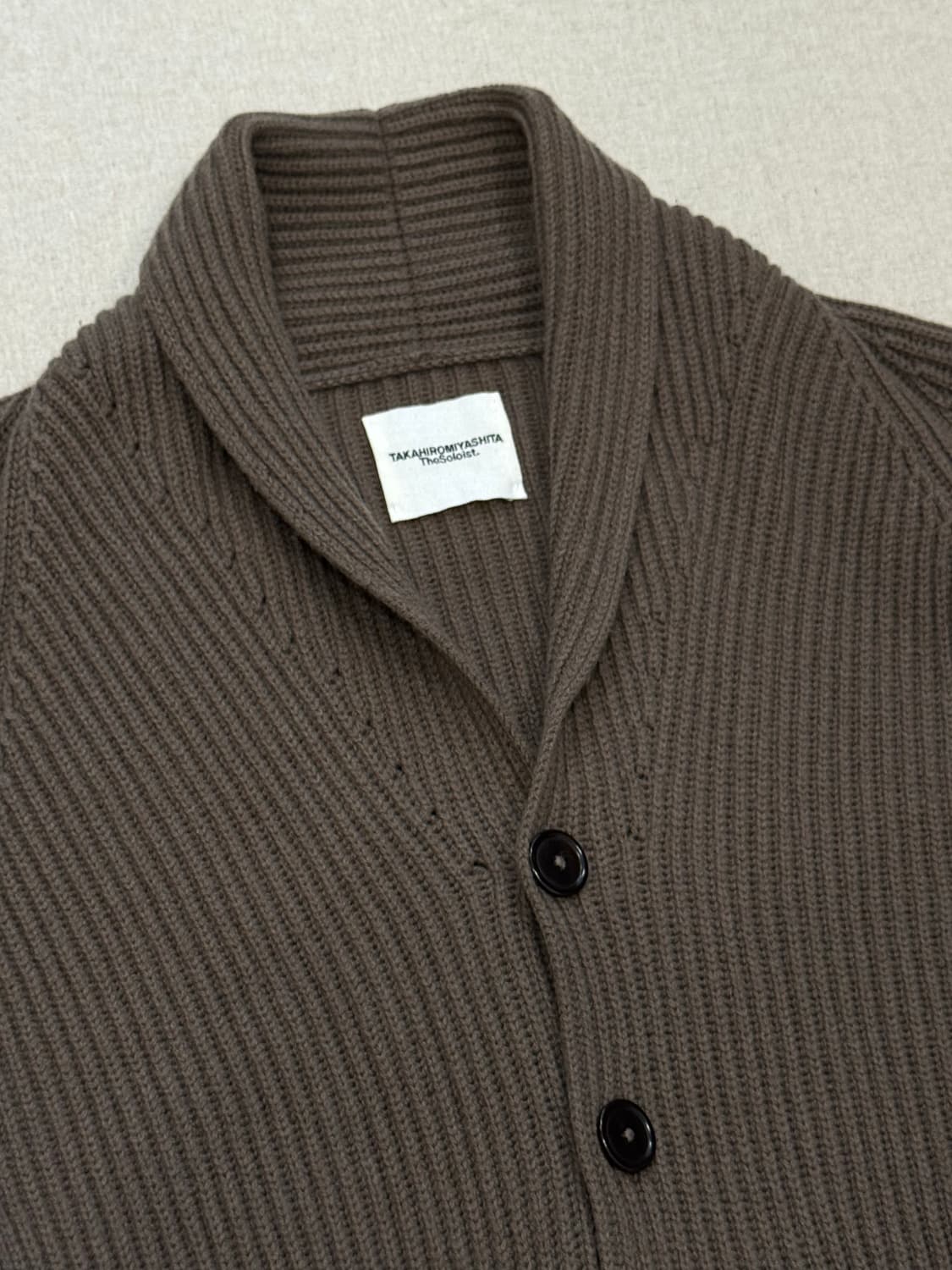 솔로이스트 14aw 캐시미어 숄카라 가디건 상품이미지6