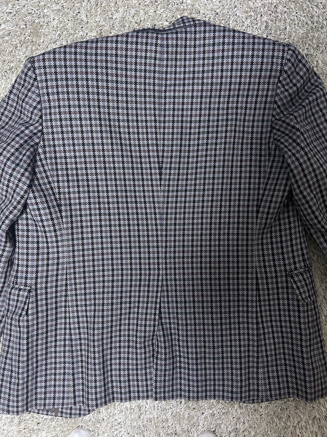 일제 커스텀메이드 체크울 블레이저 사이즈 100 상품이미지6