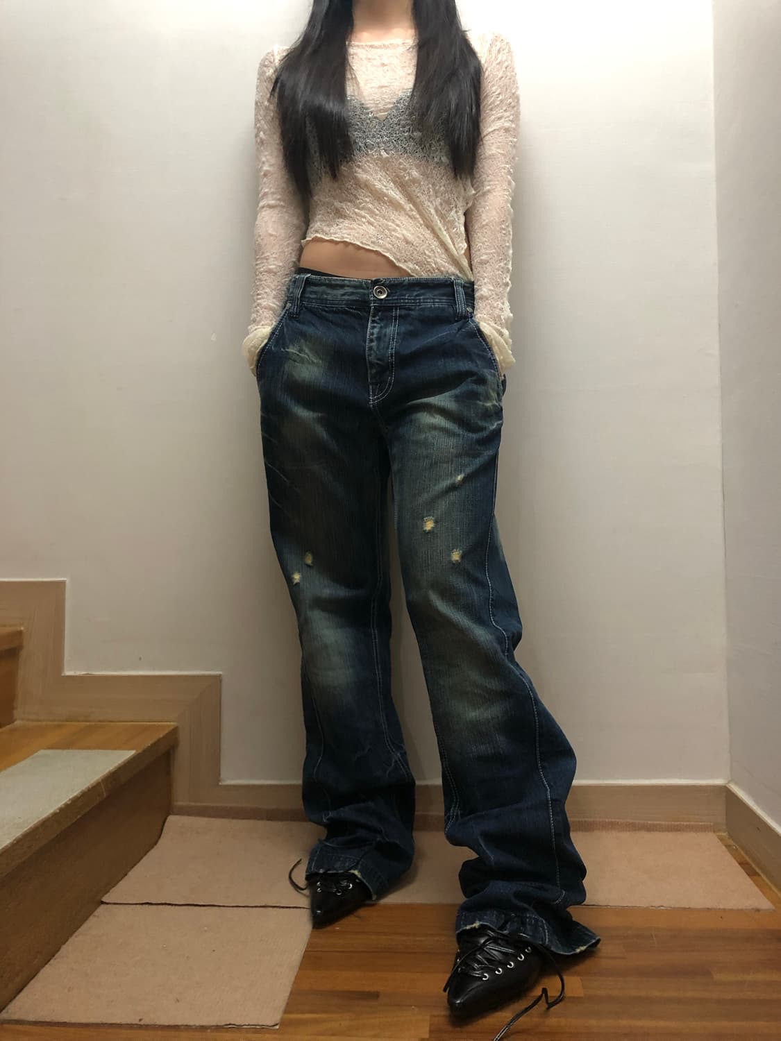 빈티지 데님 워싱 팬츠 상품이미지4