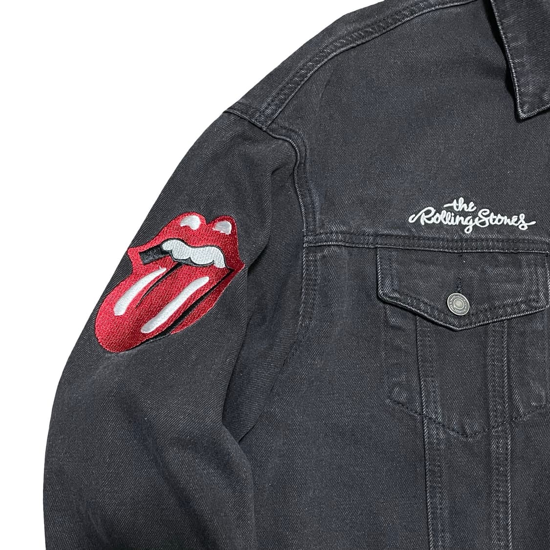 [M] 롤링스톤즈 블랙 데님 크롭 자켓 상품이미지2