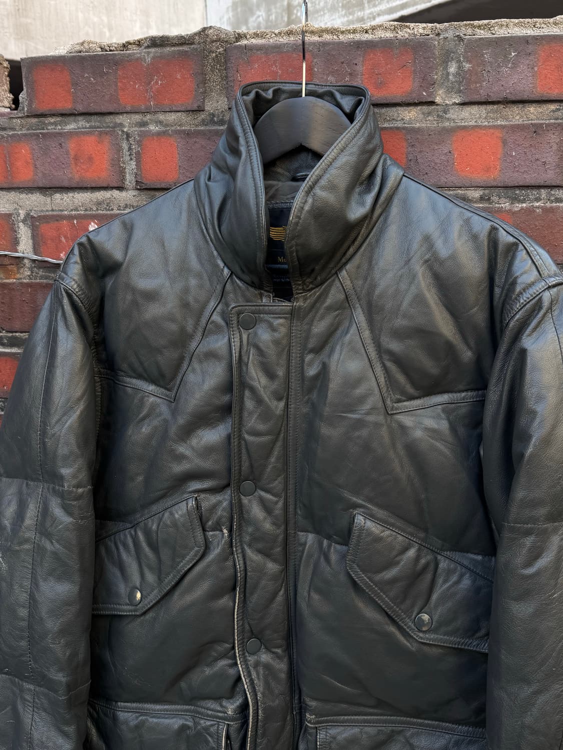 Morgan 카우하이드 웨스턴 페더 가죽패딩 상품이미지2