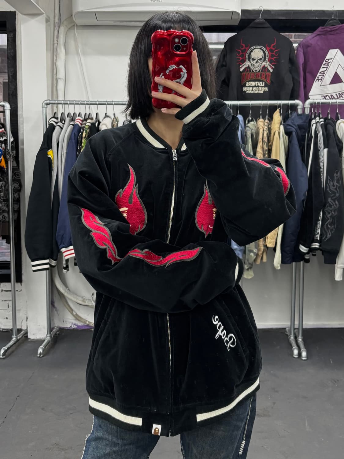 베이프 플레임 로고 수베니어 자켓 상품이미지1