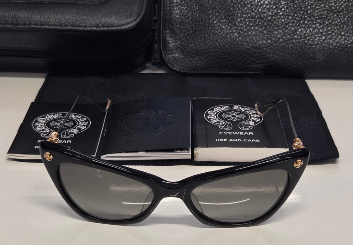 [새상품,풀구성]크롬하츠 골드 크로스 Black Cat-eye 선글라스 상품이미지2