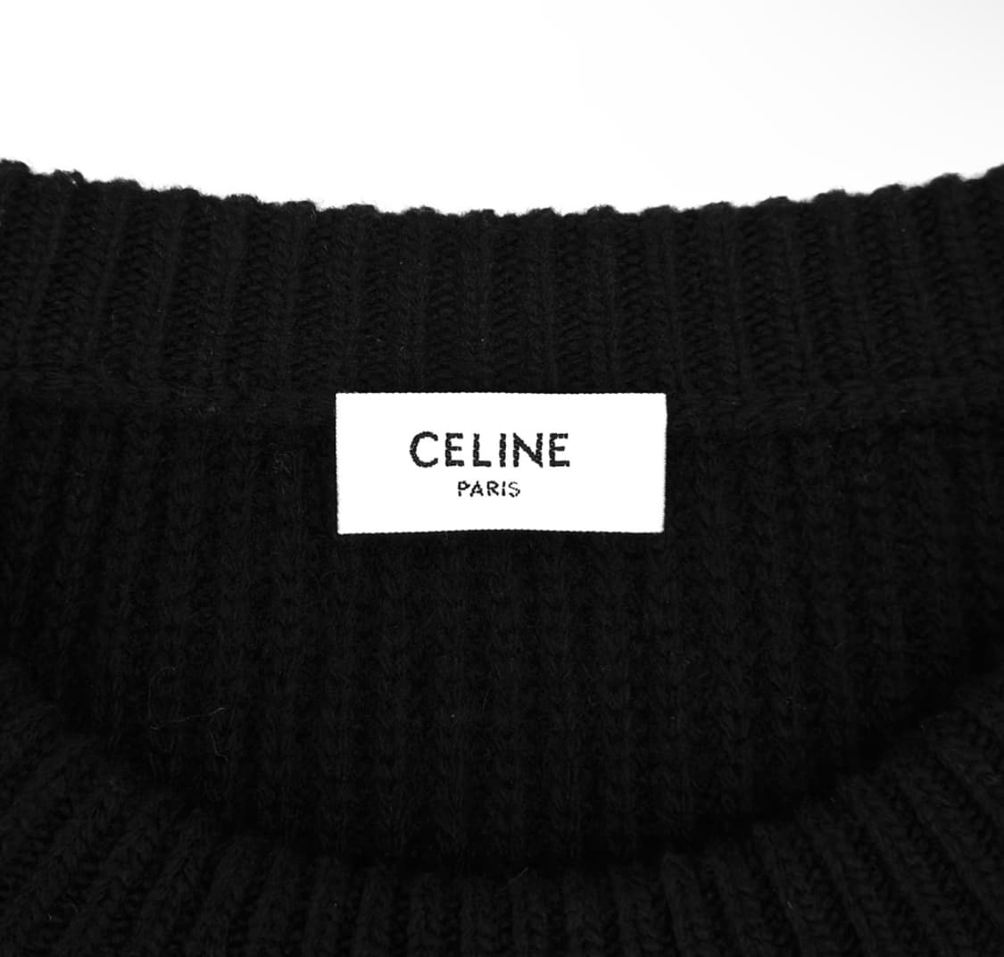 [S] Celine 셀린느 남성 로고 오버사이즈 울 니트 스웨터 블랙 상품이미지6