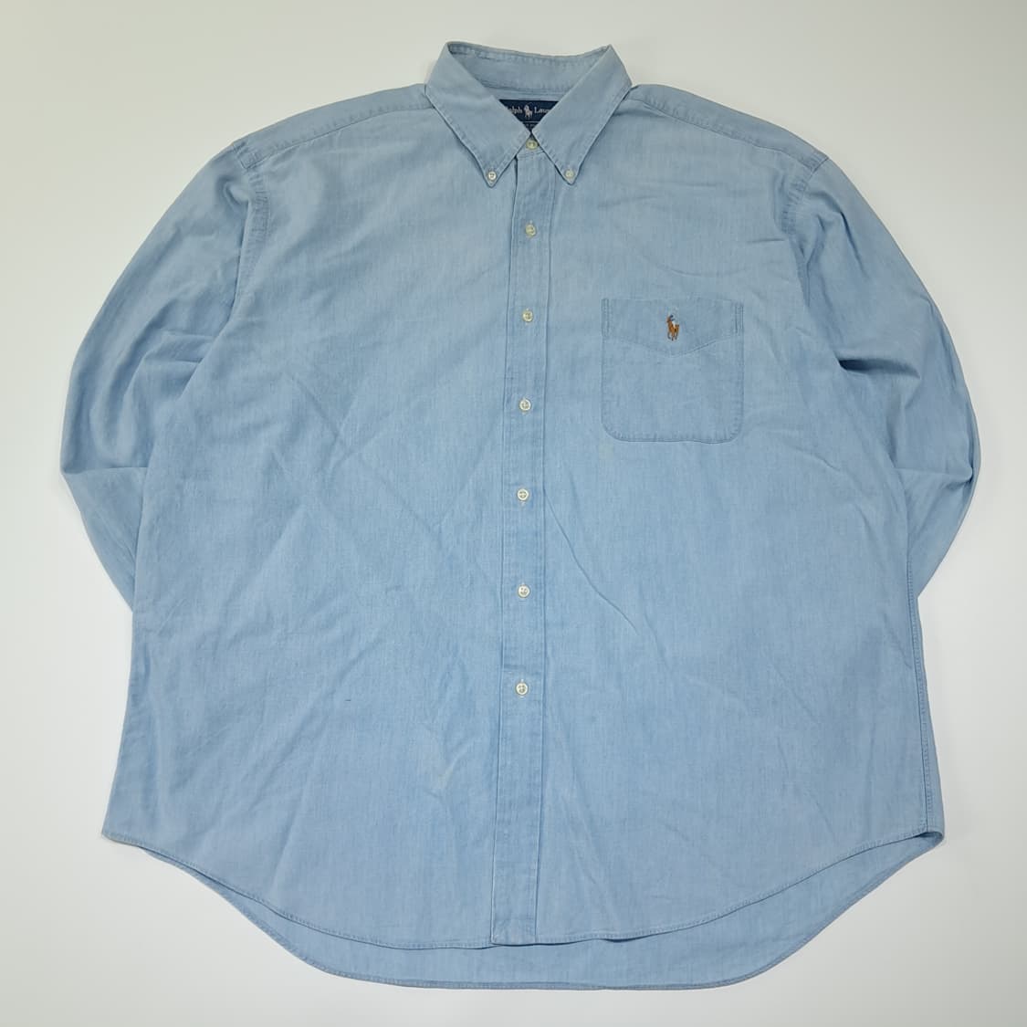 CL835 XL 폴로 90s 코튼 멀티포니 빅셔츠 샴브레이 셔츠 남방 상품이미지1