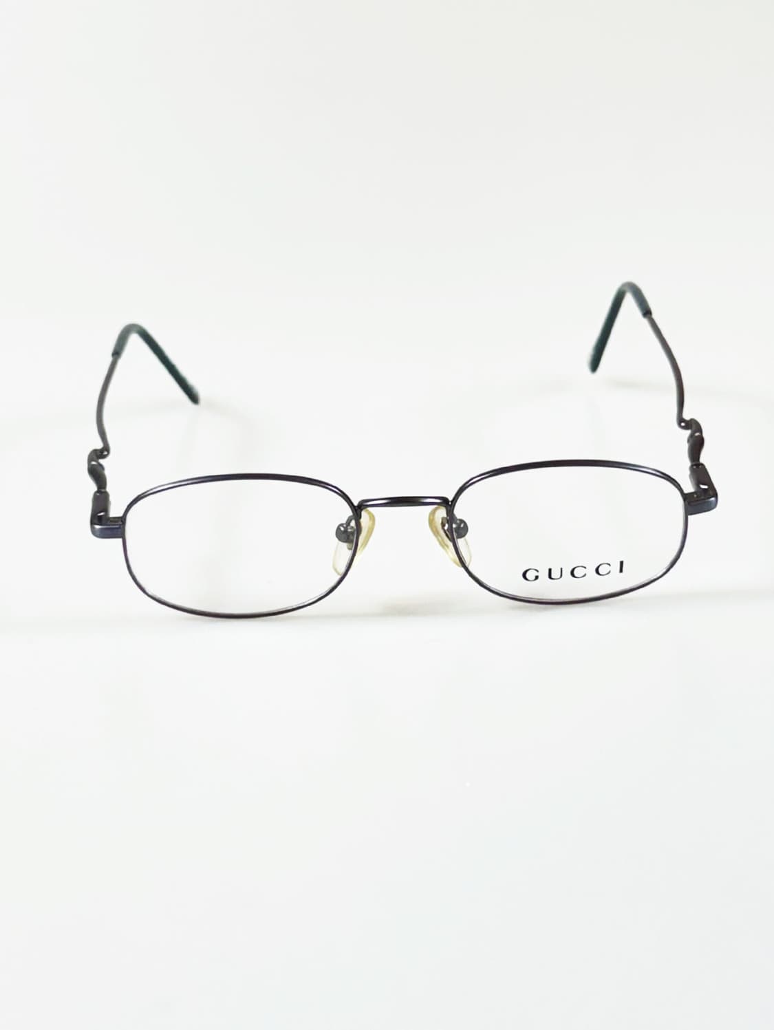 90s GUCCI 블루 메탈 슬림 오벌 빈티지 안경 상품이미지2