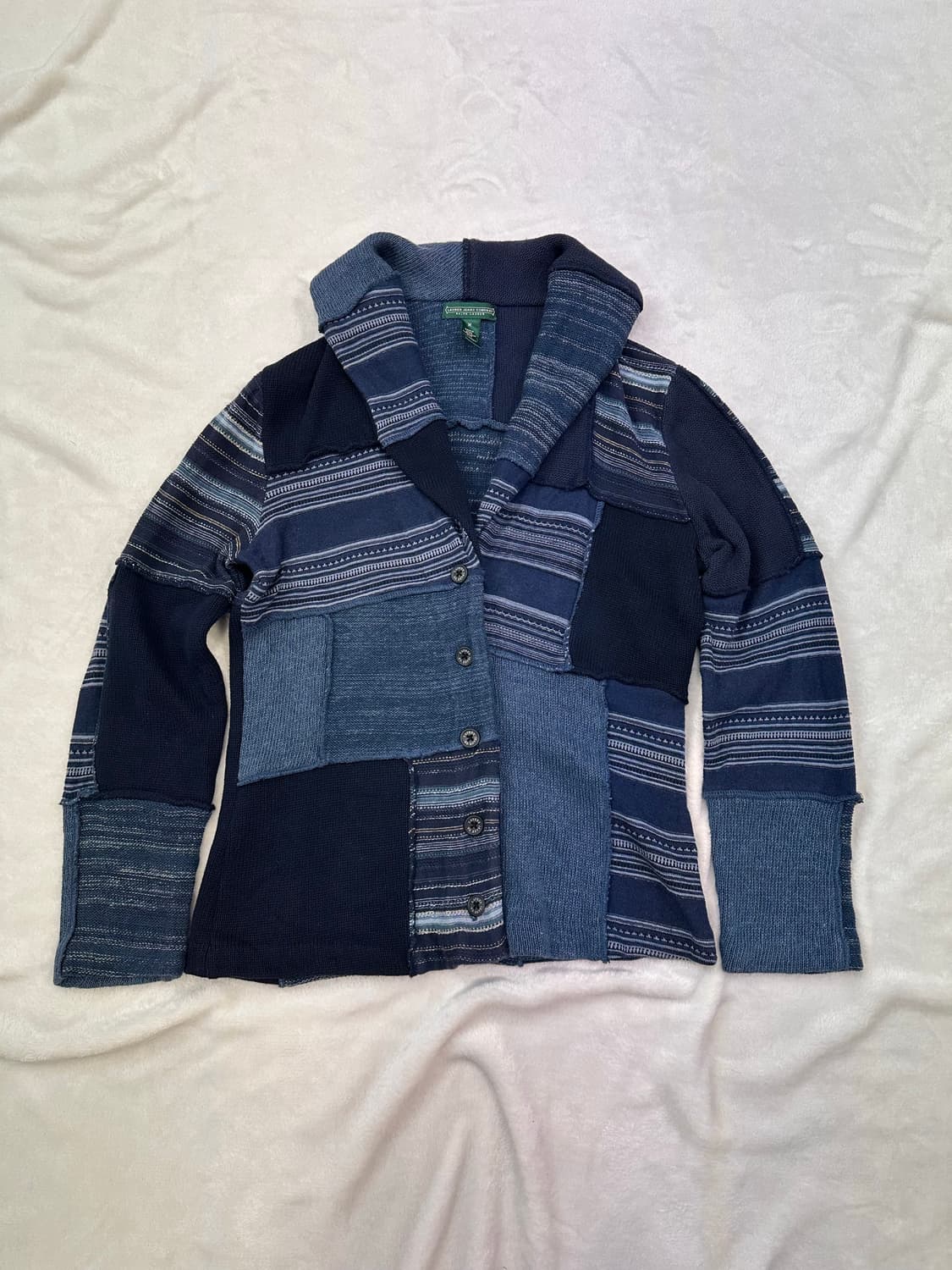 (M)랄프로렌 진스 인디고 패치워크 가디건 상품이미지1