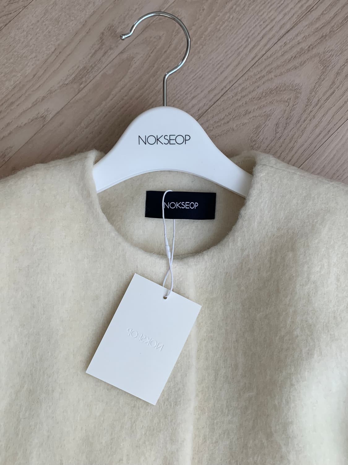 녹섭 알파카 블랜드 하프코트 아이보리(새상품) 상품이미지3