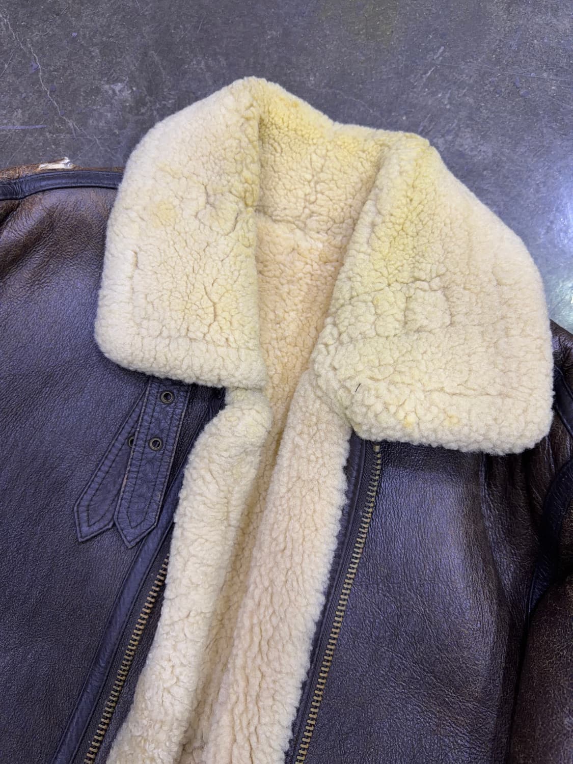 Lee 리 90's 빈티지 B-3 무스탕 가죽자켓 봄버 100 상품이미지3