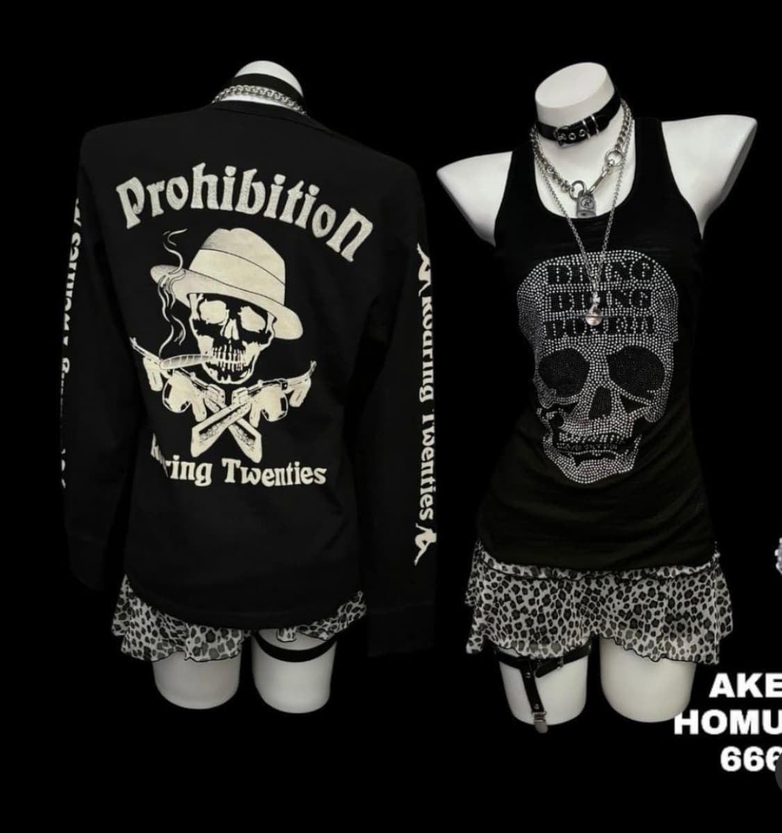 아케호무 펑크 해골 큐빅 나시 상품이미지1